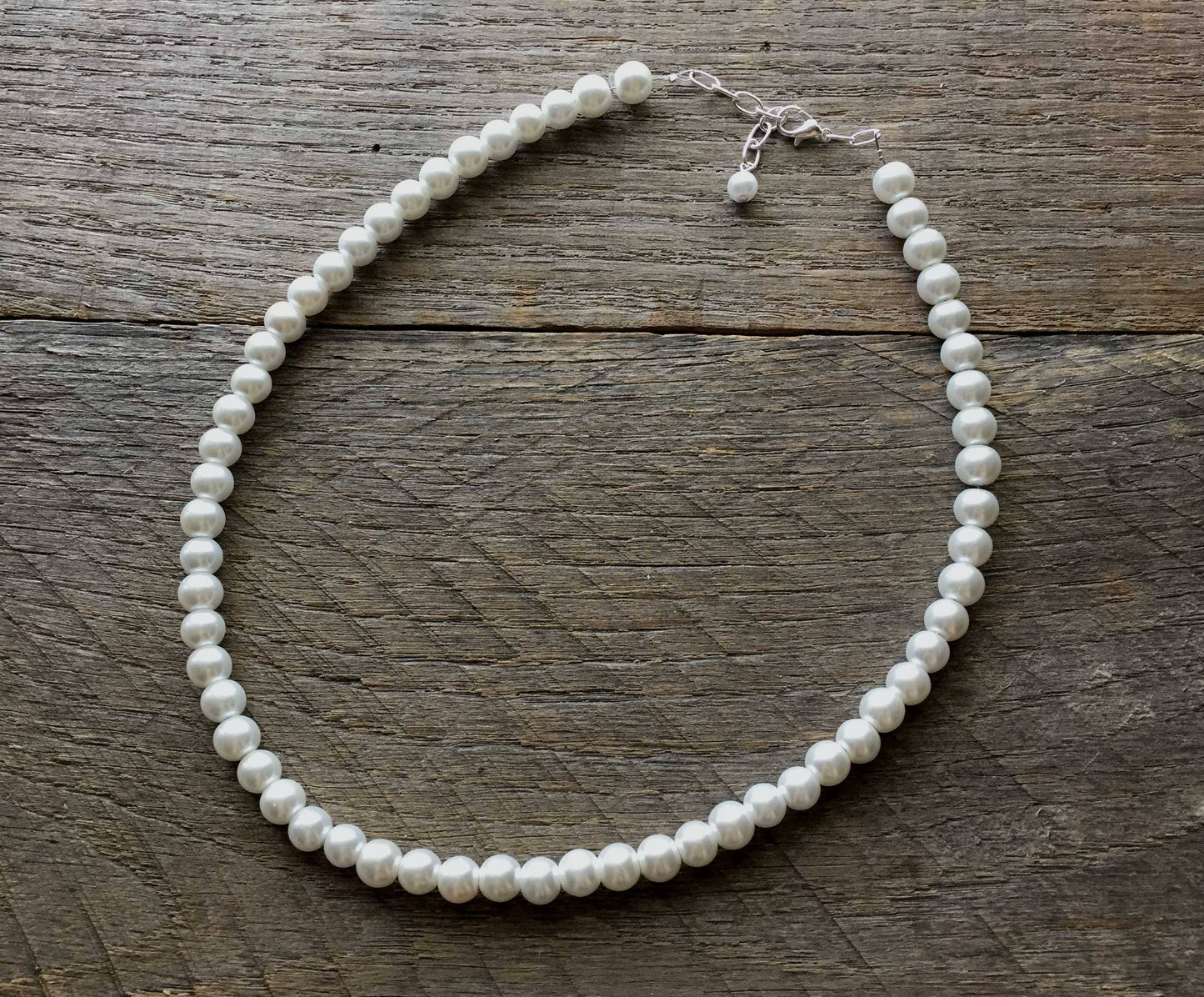 Bridal Pearl Necklace, Wedding Party Gift, White Choker for Brides, Bridesmaids, Flower Girls, and Mother-in-Law